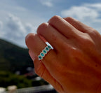 GIA Paraíba Tourmaline 5 Stone Ring