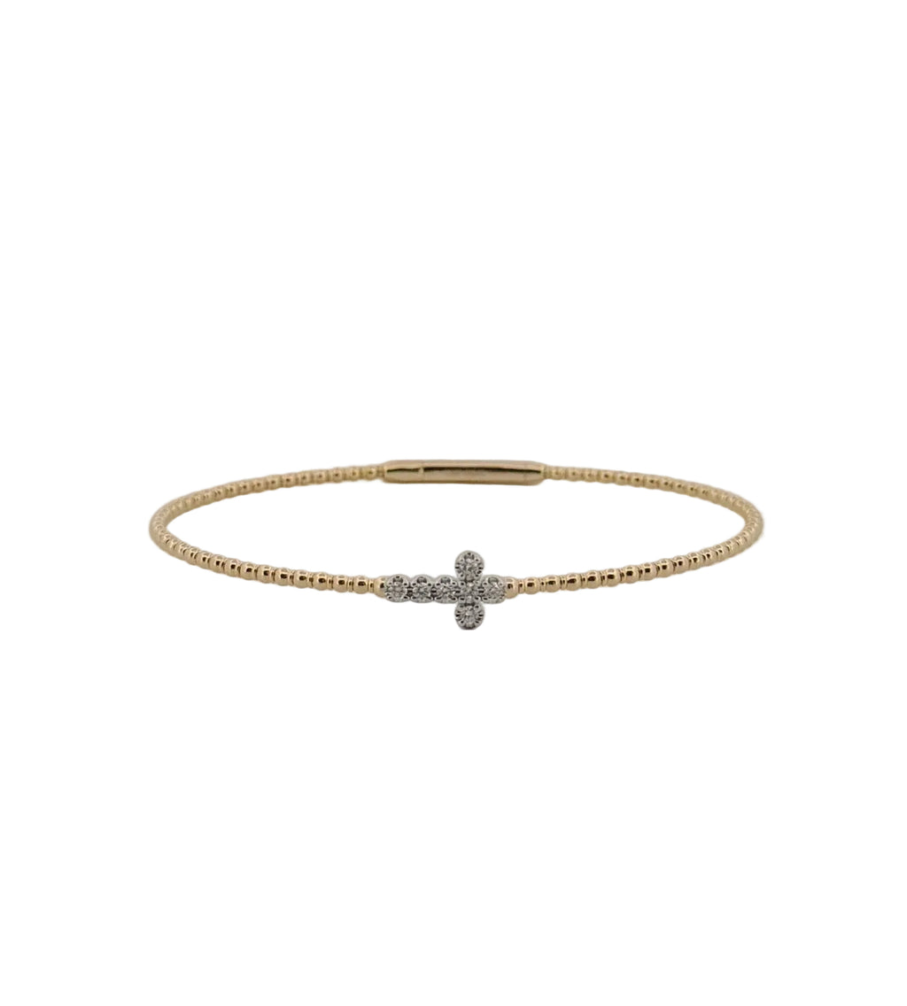Diamond Mini Cross Flexi Bangle - PREORDER