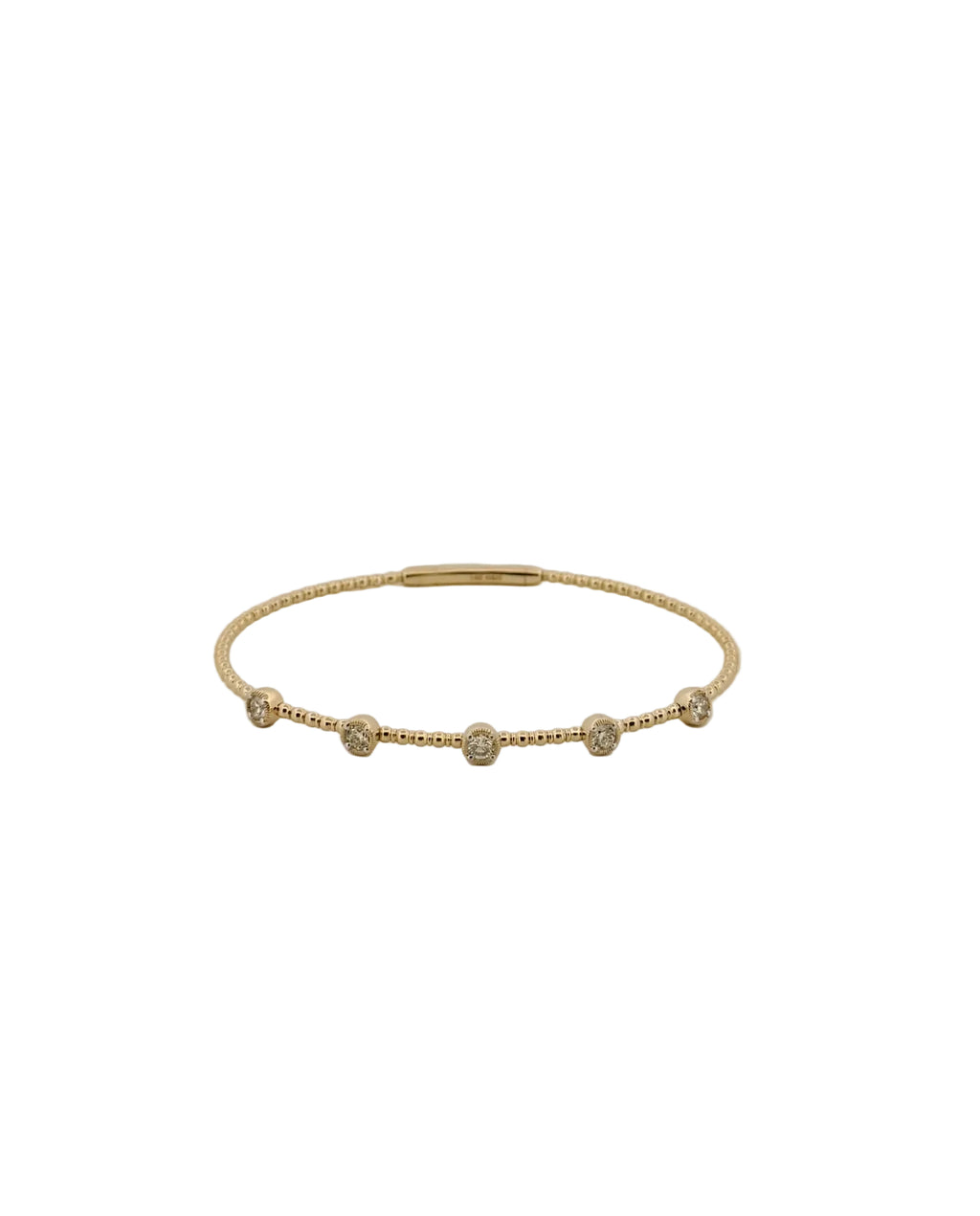 Round Diamond Station Flexi Bangle