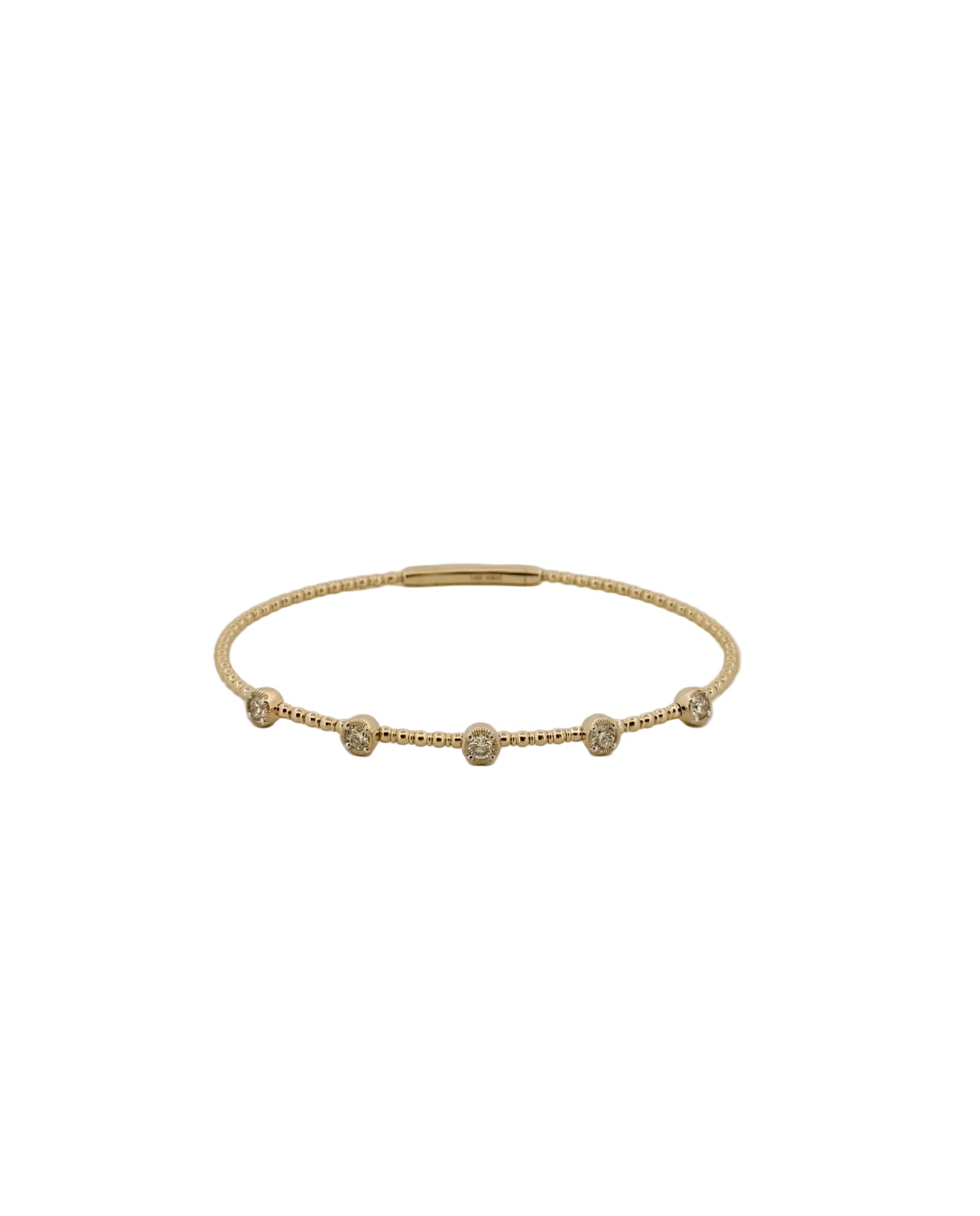 Round Diamond Station Flexi Bangle
