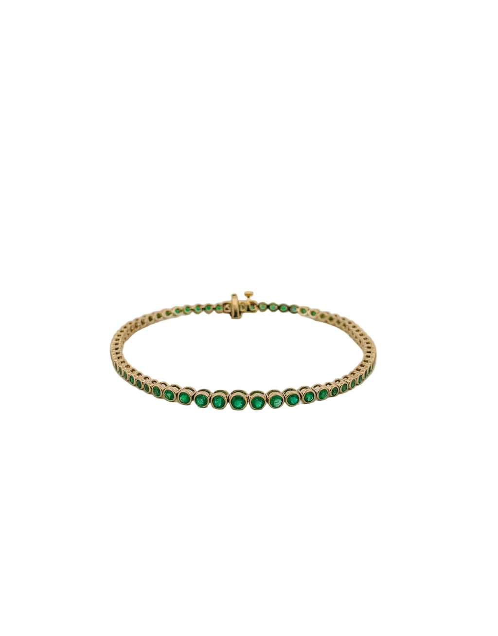 Bezel Emerald Tennis Bracelet