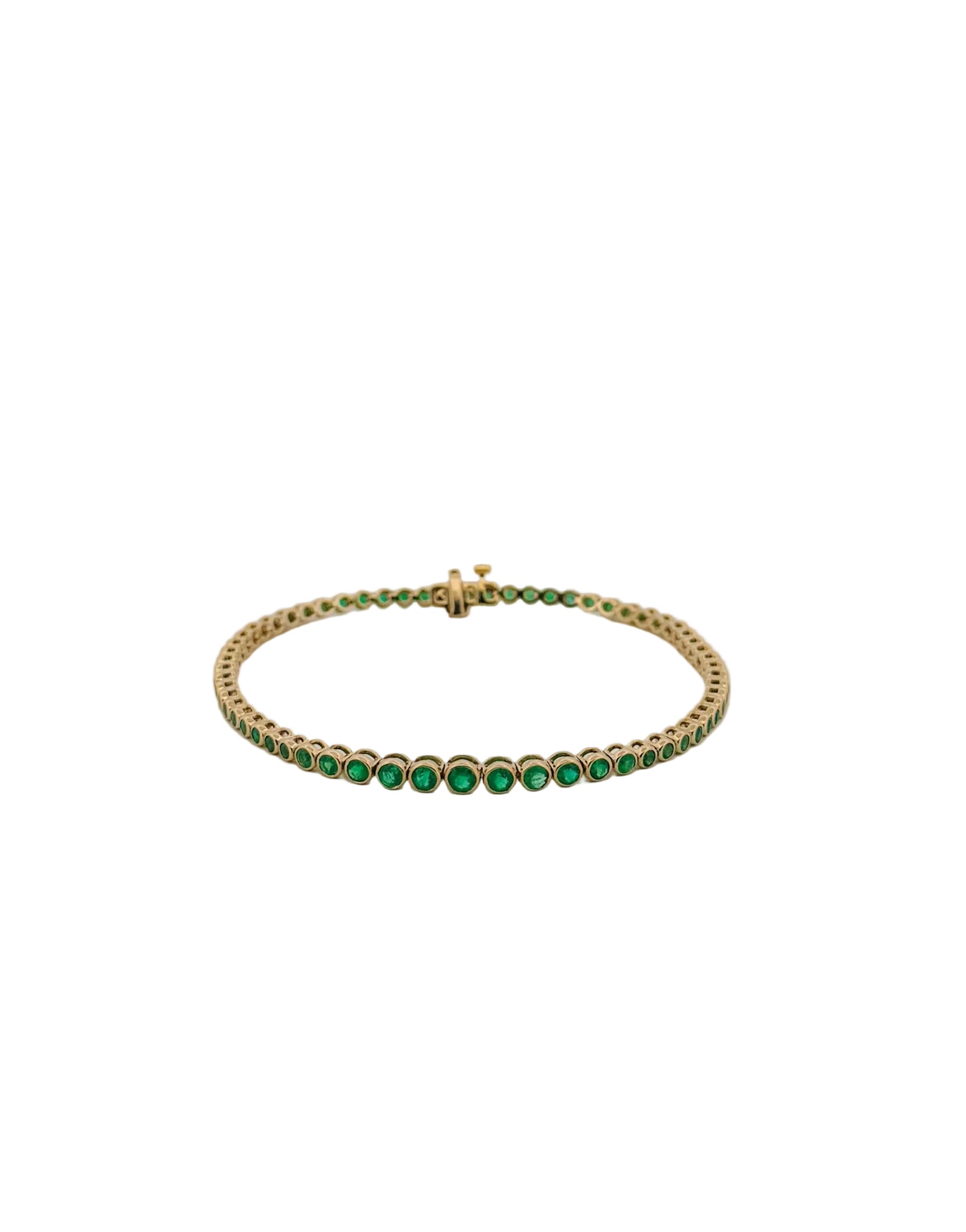 Bezel Emerald Tennis Bracelet