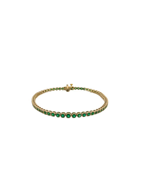 Bezel Emerald Tennis Bracelet