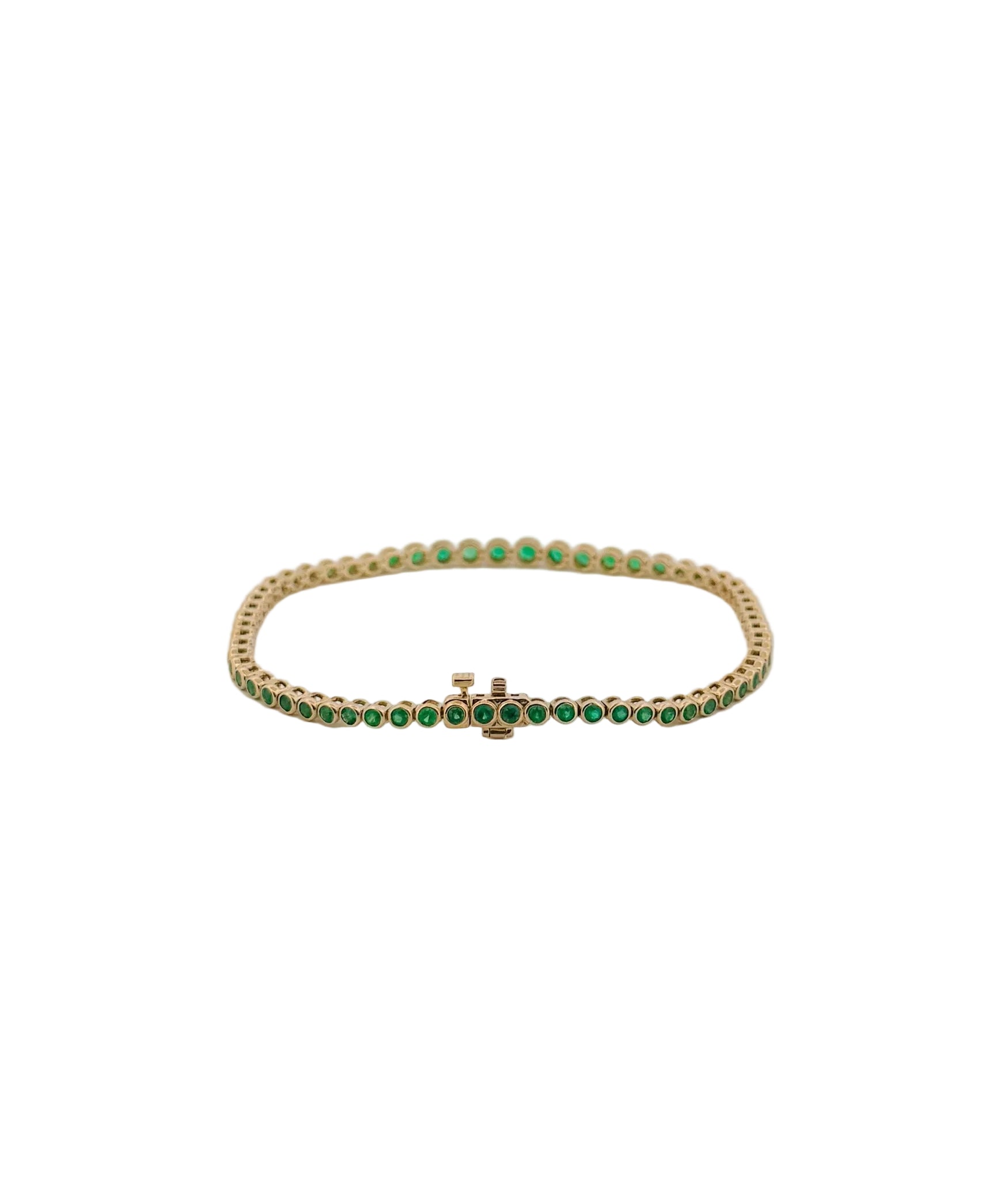 Bezel Emerald Tennis Bracelet