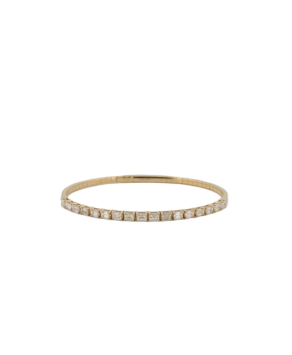 East-West Emerald Cut Diamond Flexi Bangle