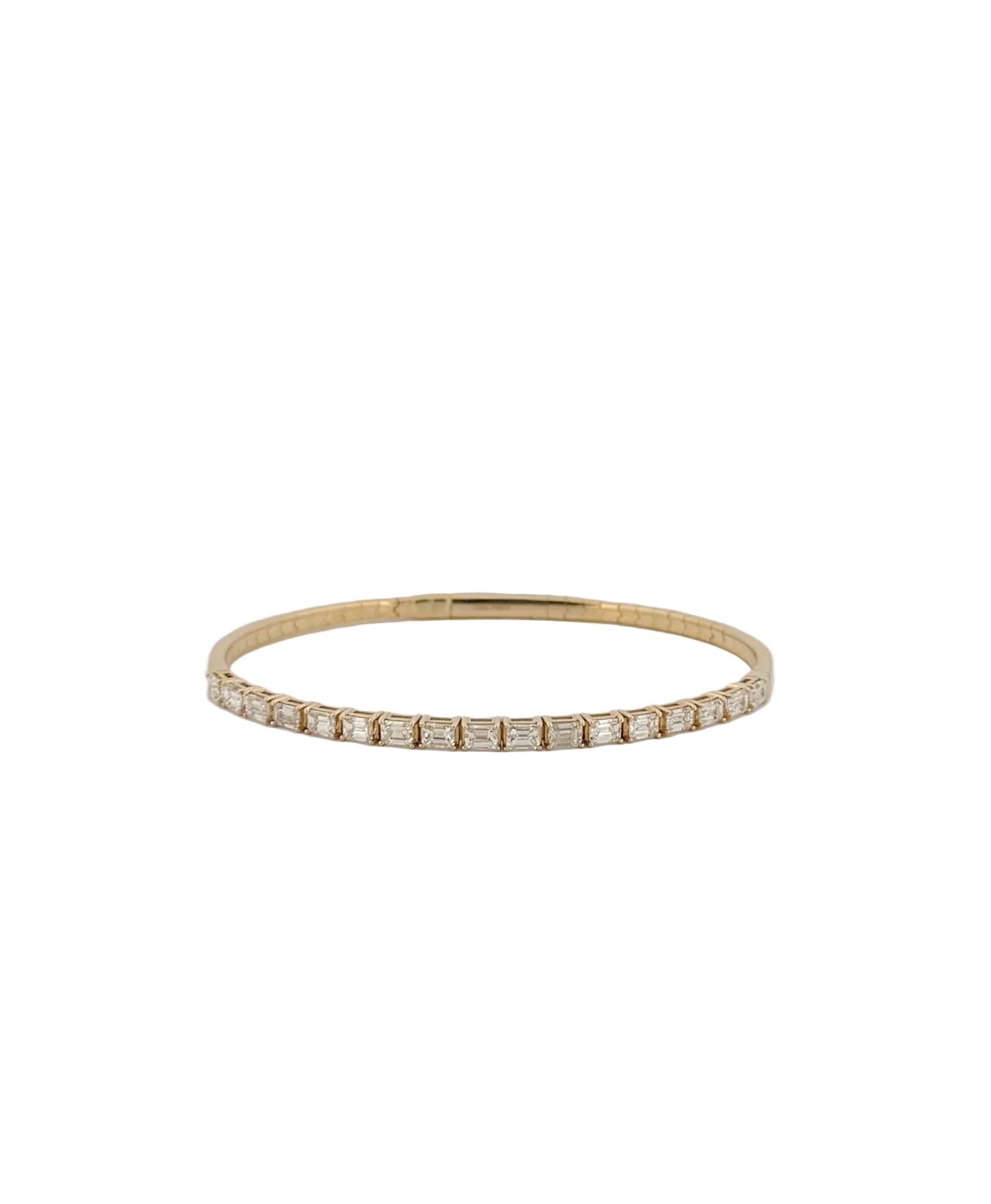 East-West Emerald Cut Diamond Flexi Bangle