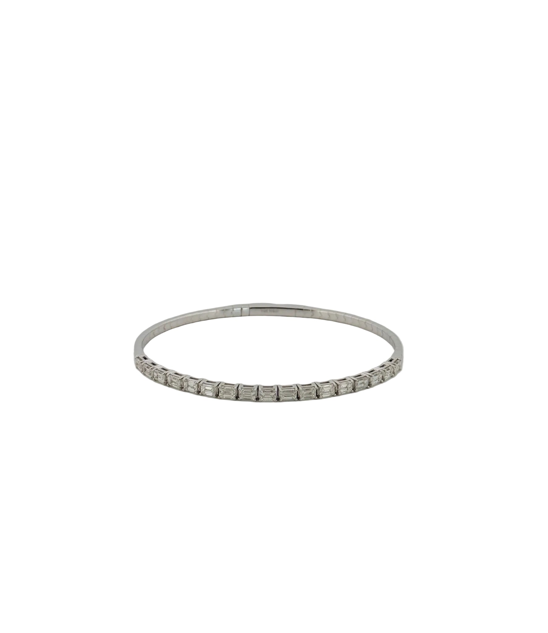 East-West Emerald Cut Diamond Flexi Bangle