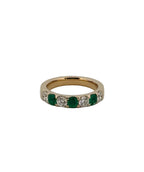 Seven Stone Emerald and Diamond Band