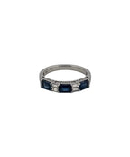 5 Stone East-West Sapphire and Diamond ring