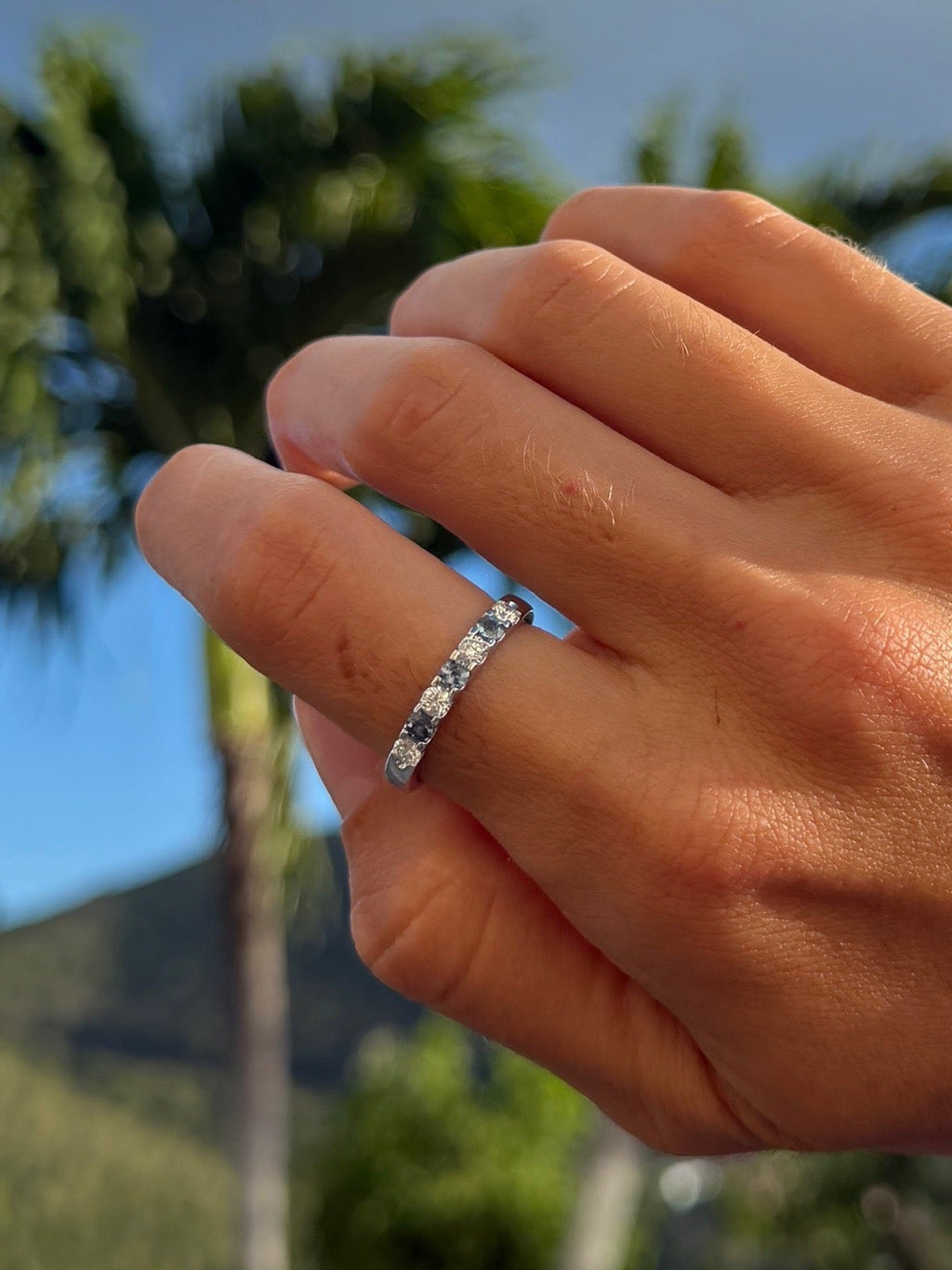 7 stone Alexandrite & Diamond band - PREORDER