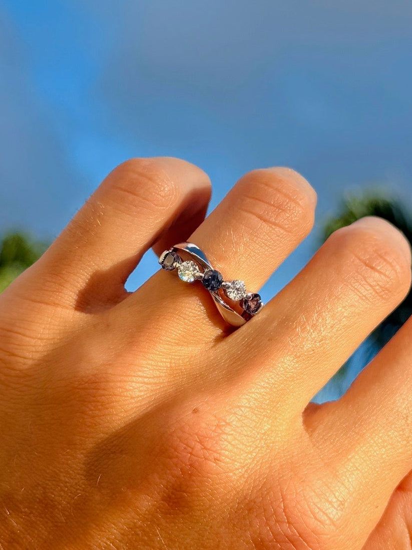 GIA Alexandrite and Diamond Infinity Ring