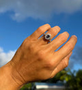 Alexandrite Oval Ring with Diamond Halo - GIA Certified Natural