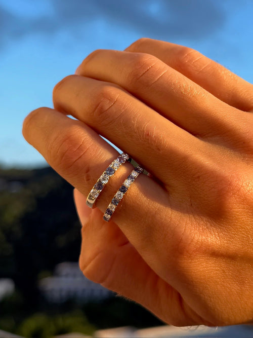7 stone Alexandrite & Diamond band - PREORDER