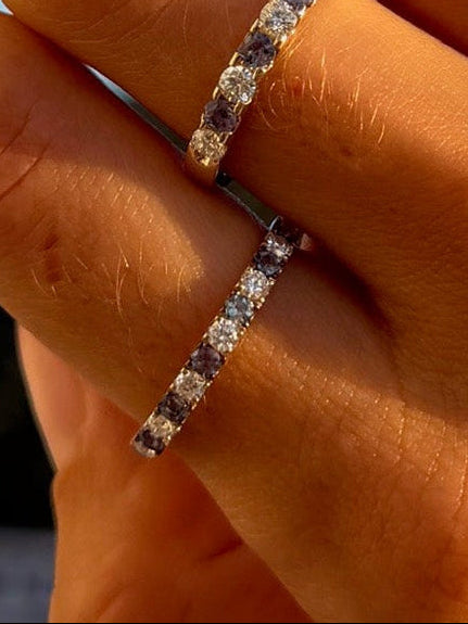 7 stone Alexandrite & Diamond band - PREORDER