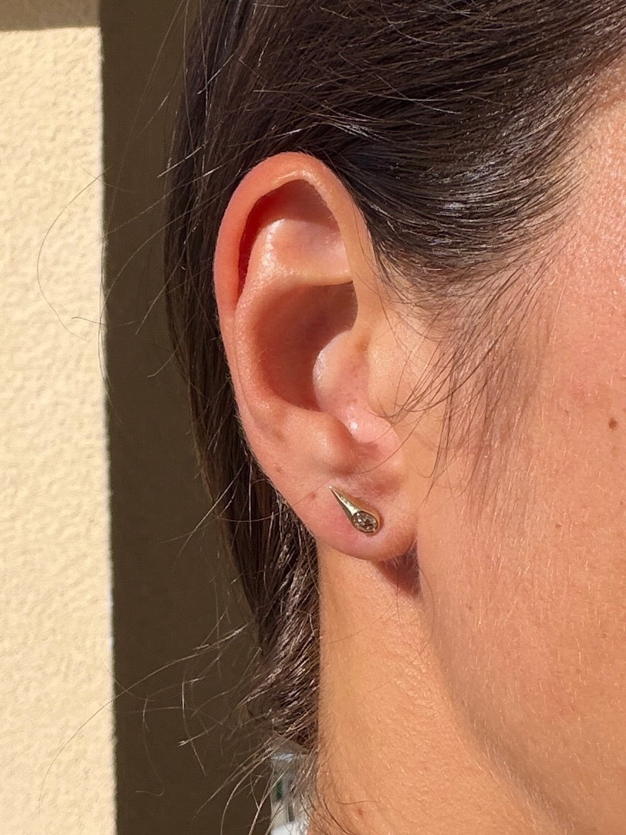 Oval Diamond Spike Studs
