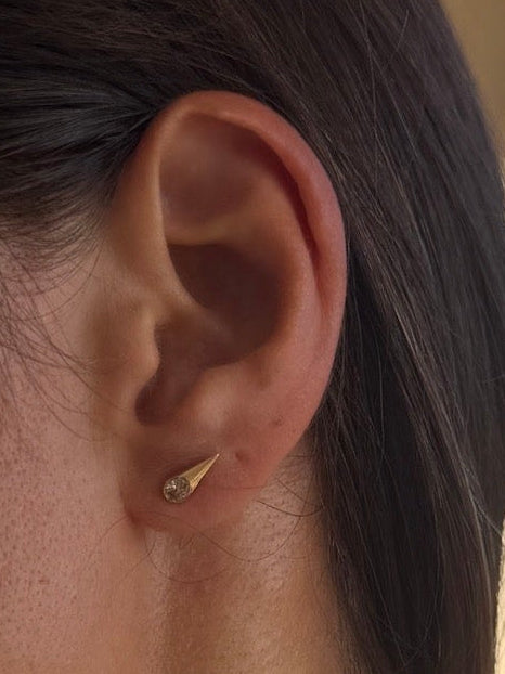 Oval Diamond Spike Studs