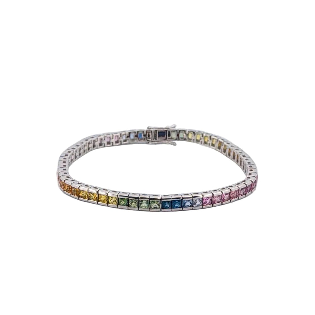 Rainbow Sapphire Tennis Bracelet