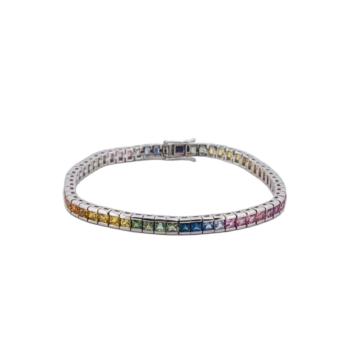 Rainbow Sapphire Tennis Bracelet