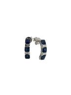 Sapphire & Diamonds Half-Hoop Earrings