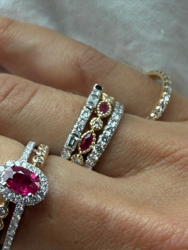 Marquise Ruby Stacking Ring - PREORDER