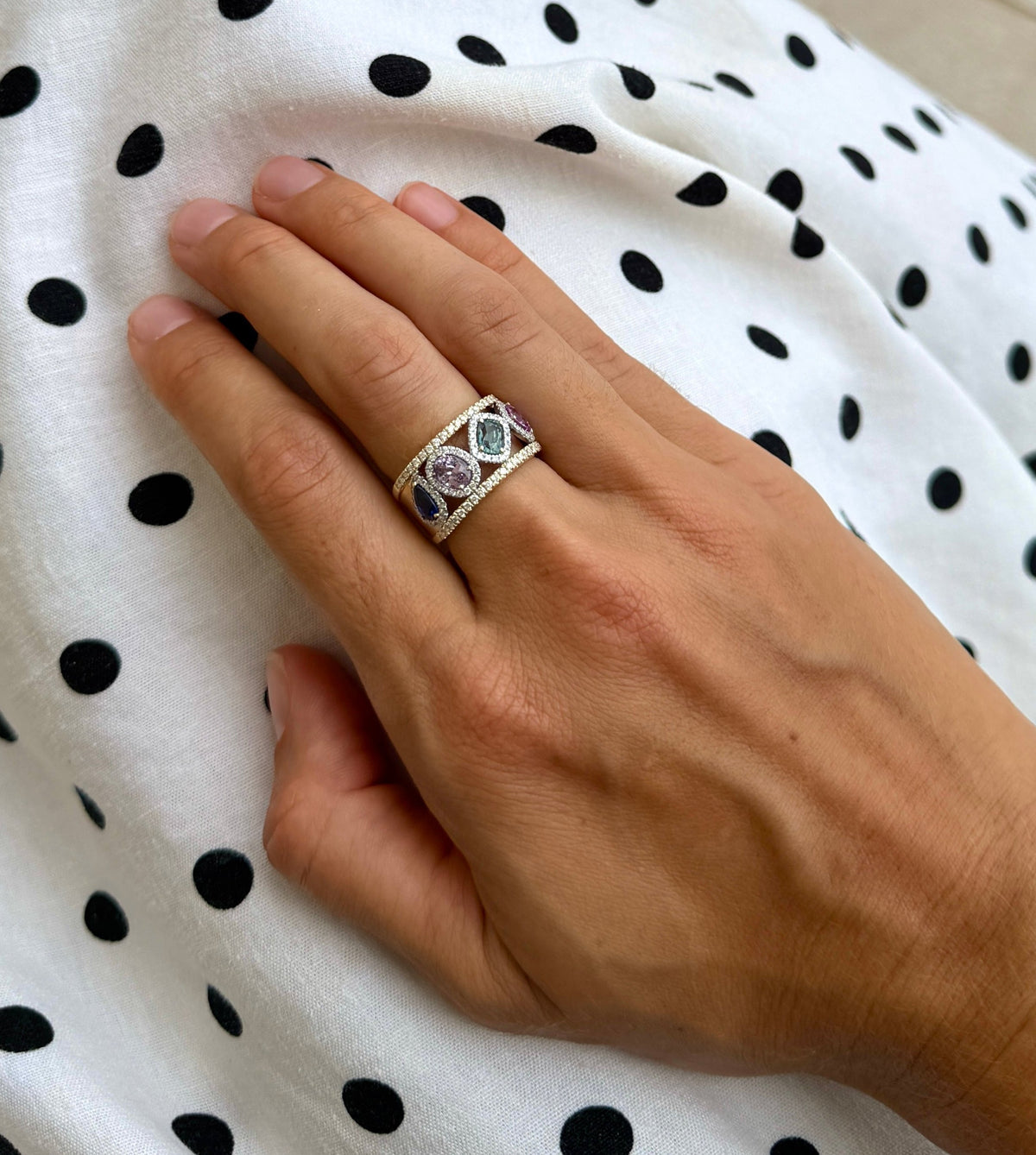 Mixed Color Sapphire Ring