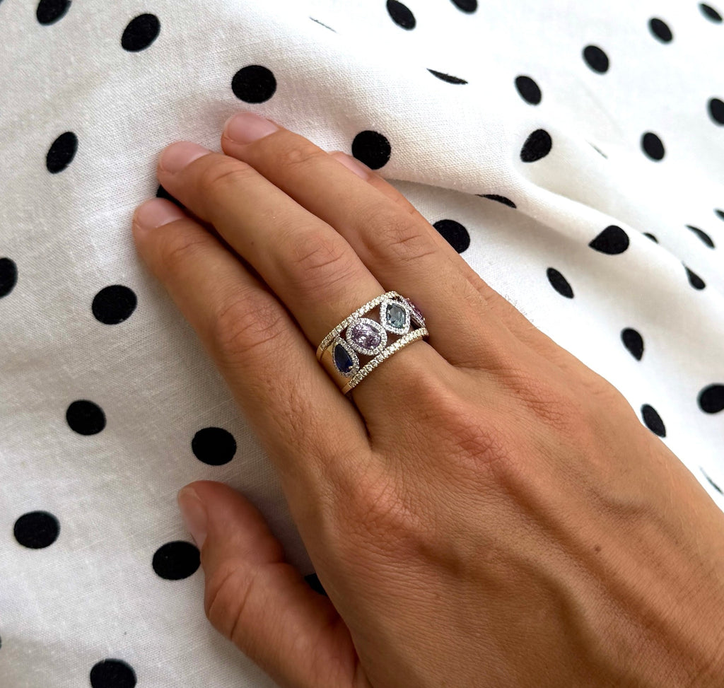 Mixed Color Sapphire Ring