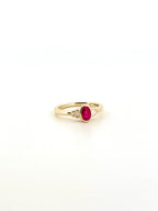 Ruby and Baguettes Bezel Ring