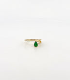 Pear Emerald and Diamond Wrap Ring
