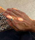 Emerald and Diamond Baguettes Bezel Ring