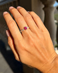 Oval Ruby and Diamond Open Ring