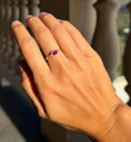 Ruby and Diamond East-West Ring