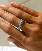 GIA Paraíba Tourmaline Pear Cut 5 Stone Ring