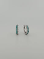 GIA Paraíba Tourmaline & White Diamond Hoop Earrings