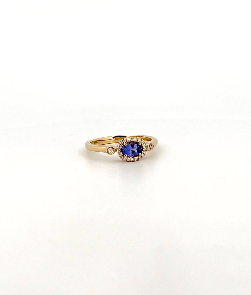 Tanzanite and Diamond East-West Ring