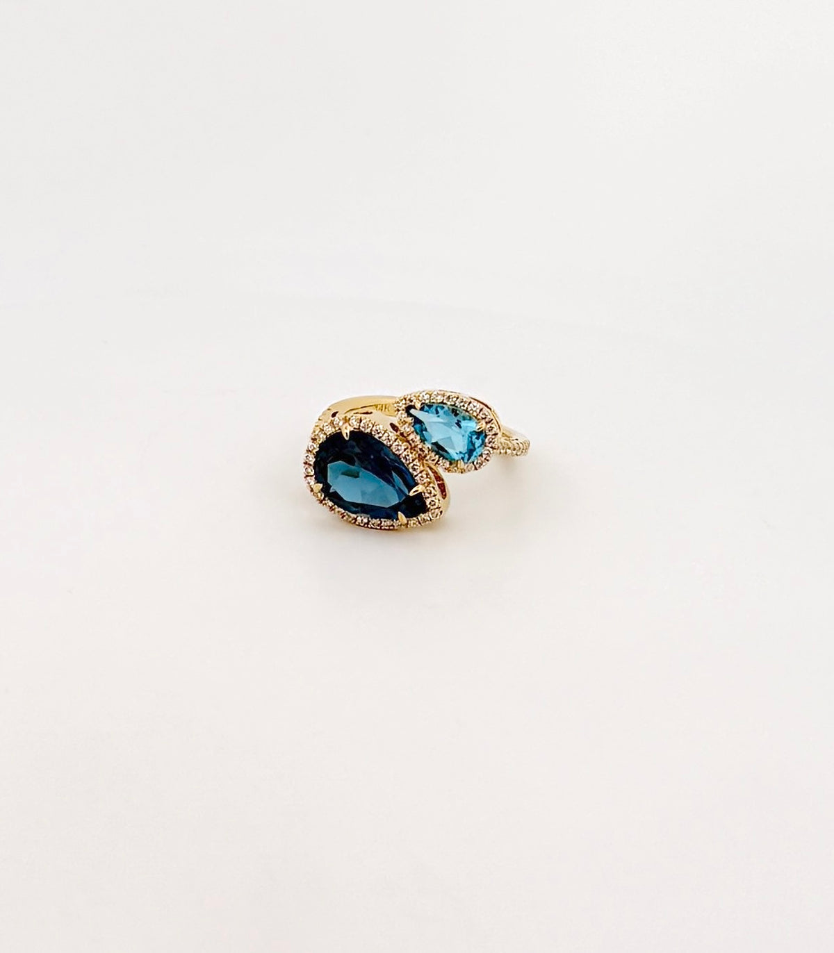London Blue Topaz and Blue Topaz Toi et Moi Ring - PREORDER