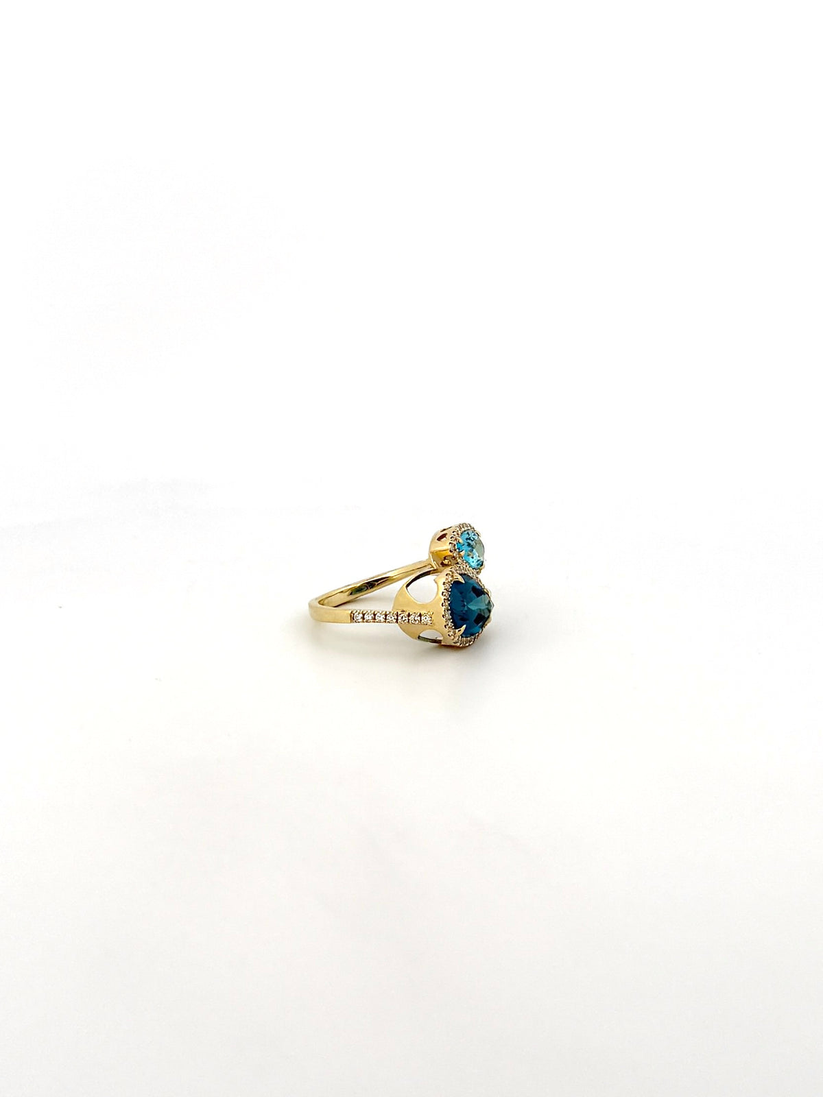 London Blue Topaz and Blue Topaz Toi et Moi Ring - PREORDER