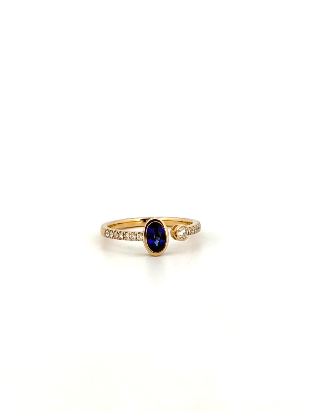 Sapphire and Diamond Open Ring