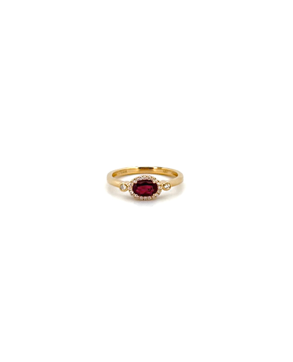 Ruby and Diamond East-West Ring