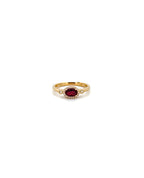 Ruby and Diamond East-West Ring