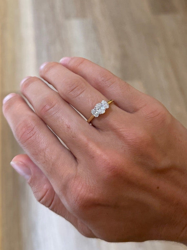 Oval Trio Lab Diamond Ring