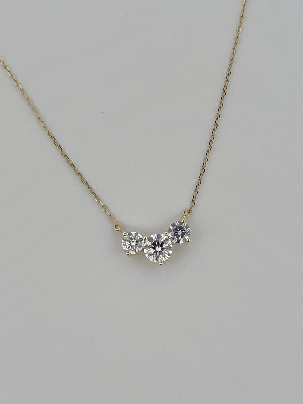 Diamond Trio Pendant Necklace - Lab