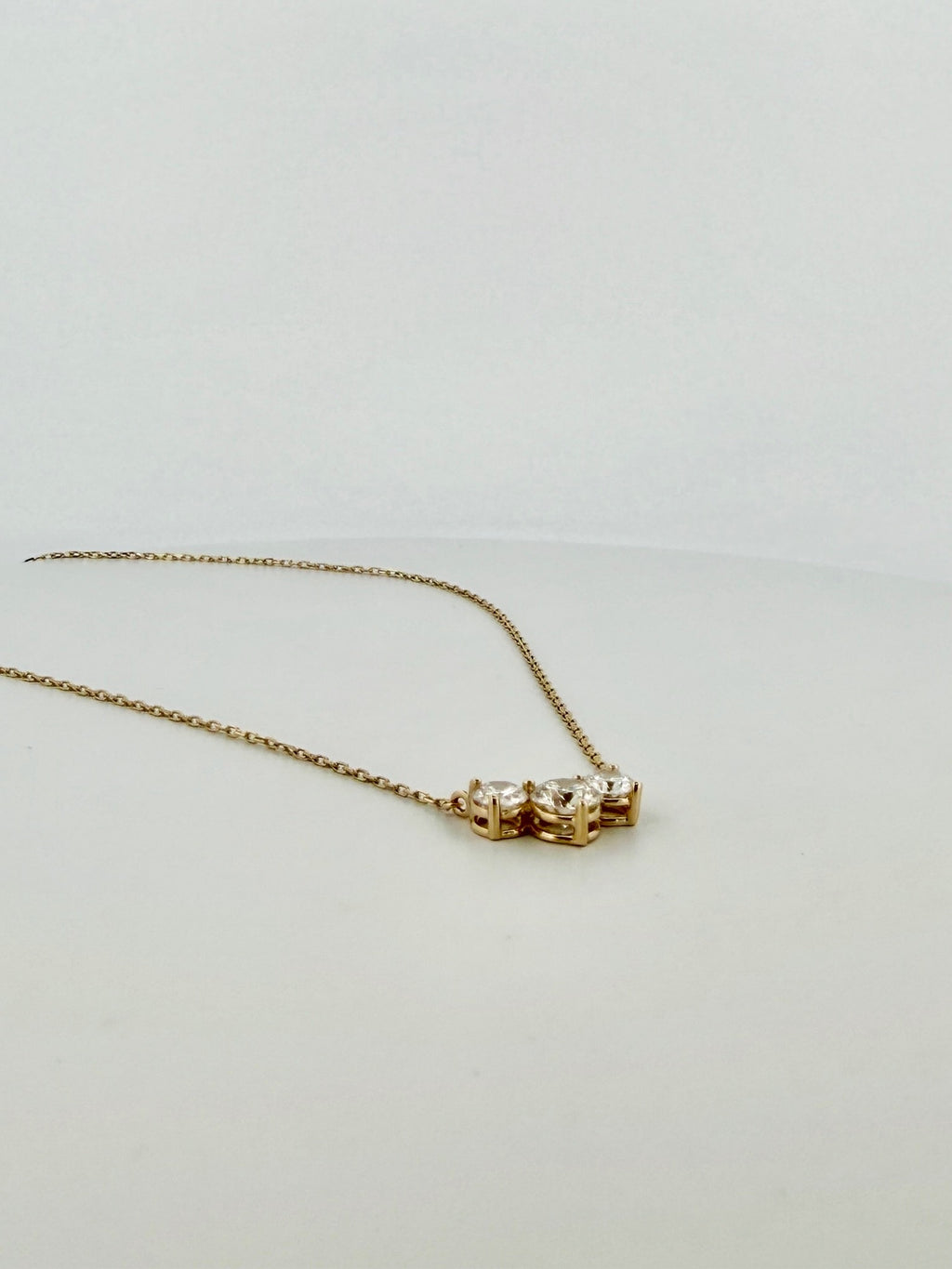 Diamond Trio Pendant Necklace - Lab
