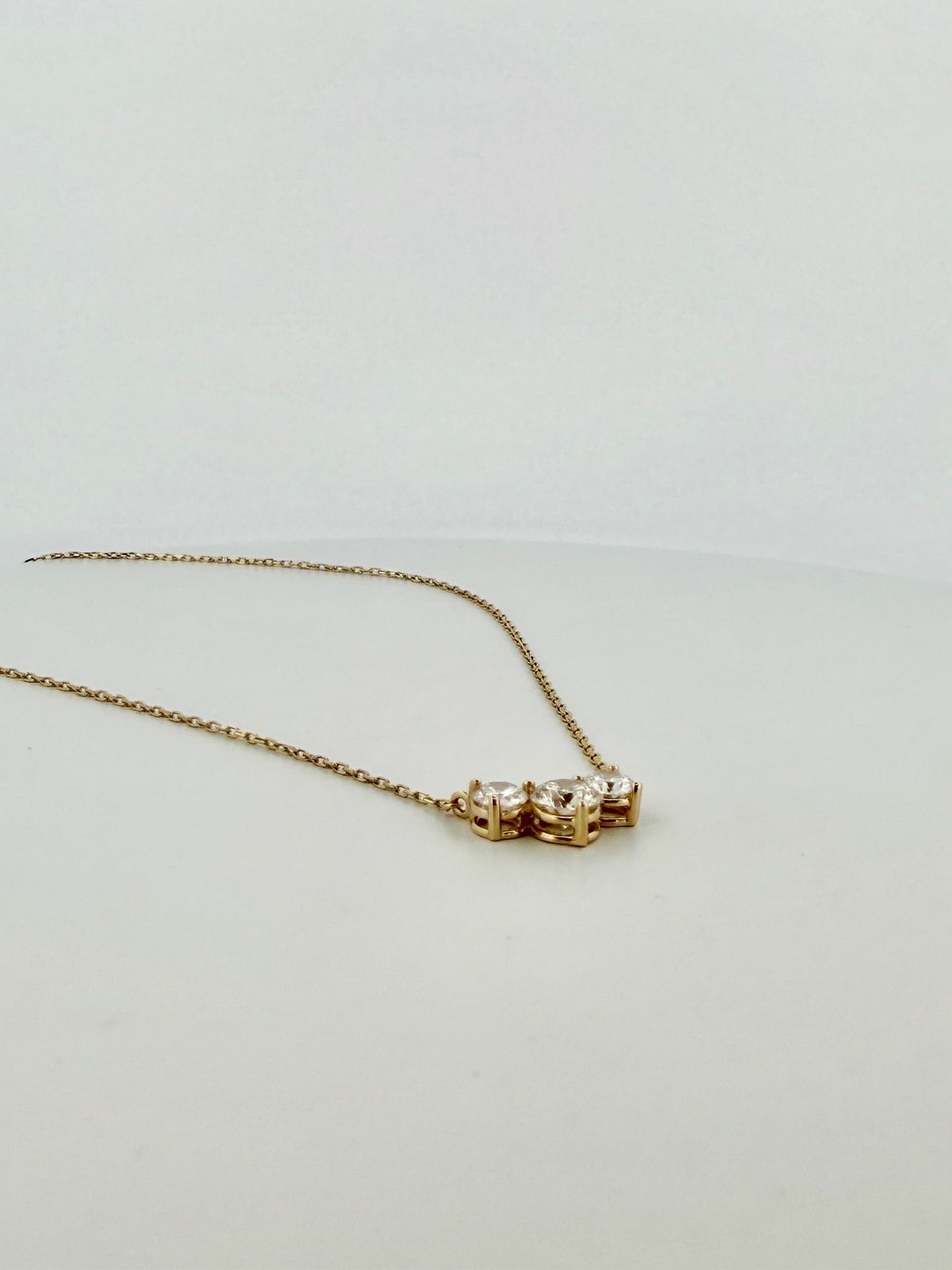 Diamond Trio Pendant Necklace - Lab