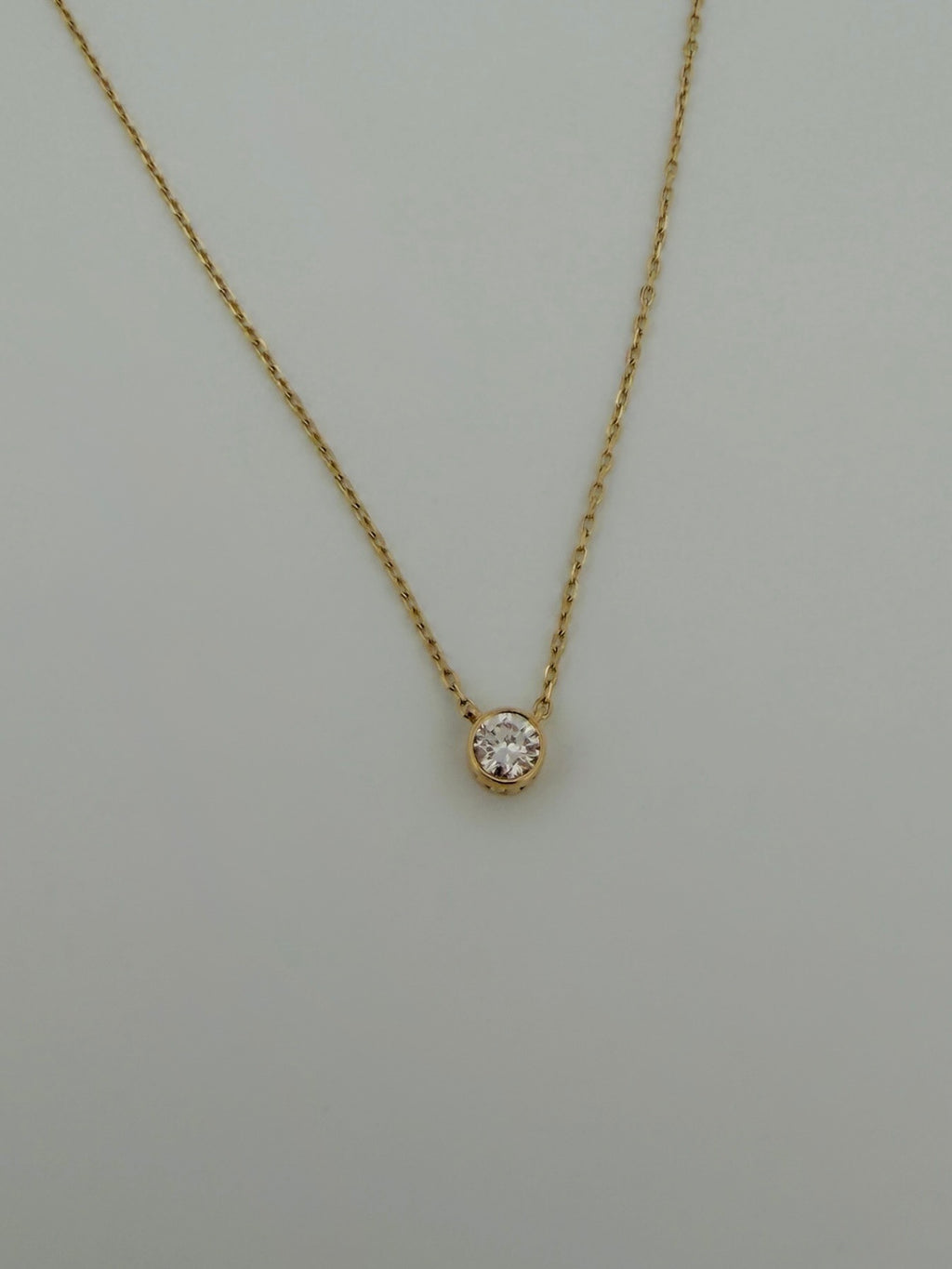 Half Carat Lab Diamond Bezel Pendant Necklace