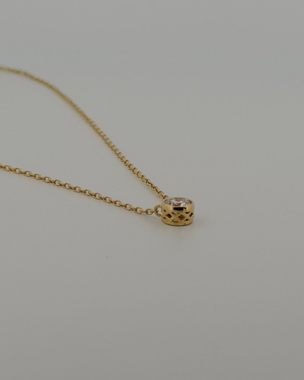 Half Carat Lab Diamond Bezel Pendant Necklace