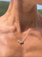 Diamond Trio Pendant Necklace - Lab