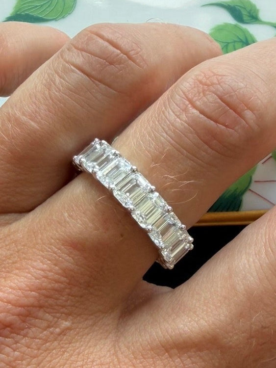 Emerald Cut Lab Diamond Eternity Band - PREORDER