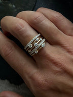Layered Diamond Stack Ring