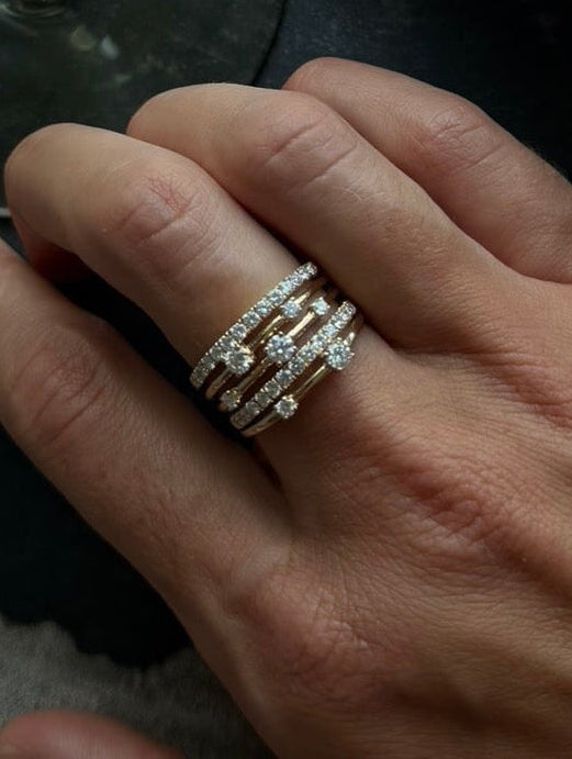 Layered Diamond Stack Ring
