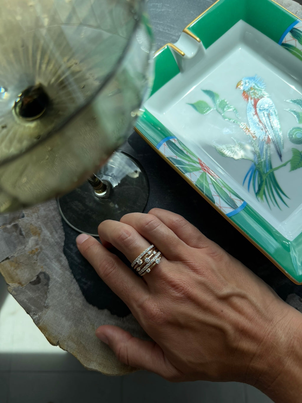 Layered Diamond Stack Ring